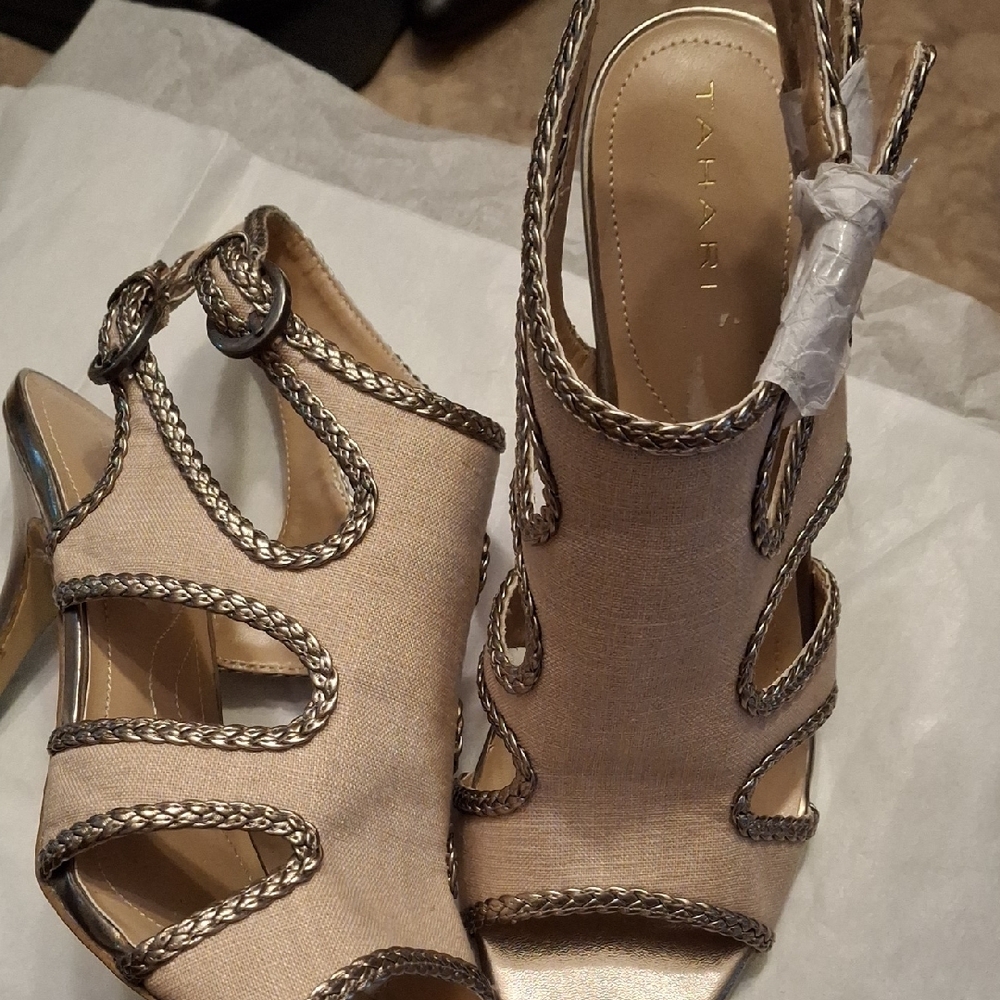 Tahari Women's Beige Heeled Sandals